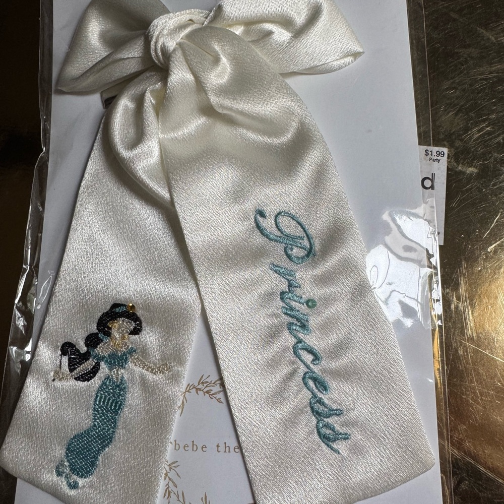 White Satin Princess Hair Bow
